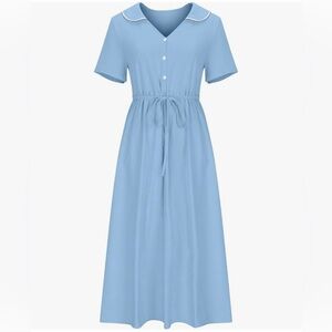 linen dress - blue - small NWOT